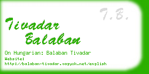 tivadar balaban business card